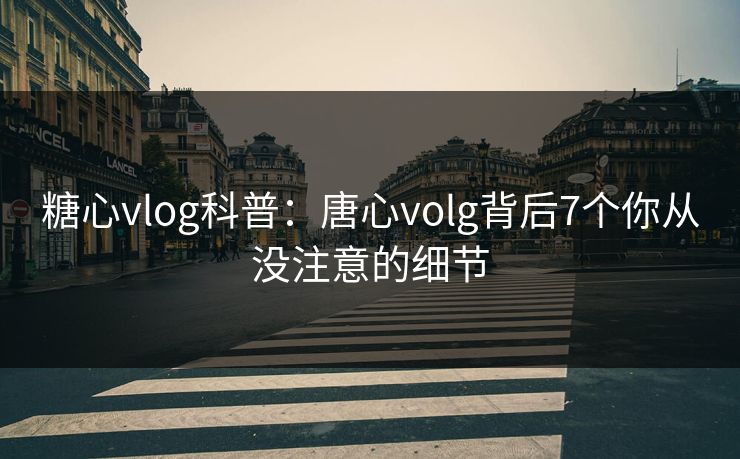 糖心vlog科普:唐心volg背后7个你从没注意的细节 糖心vlog科普:唐心volg背后7个你从没注意的细节